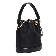 Zwarte Stof Leren Emmer Tas Tory Burch , Black , Dames