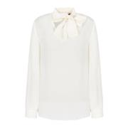 V-hals shirt met lange mouwen en ballonmouwen Armani Exchange , Beige ...