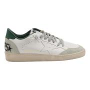 Witte Groene Ball Star Leren Sneakers Golden Goose , White , Heren