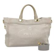 Pre-owned Canvas handbags Prada Vintage , Gray , Dames