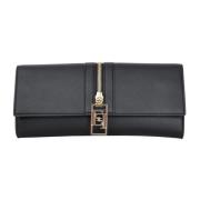 Zwarte Synthetisch Leren Clutch Tas Elisabetta Franchi , Black , Dames