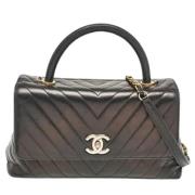 Pre-owned Leather handbags Chanel Vintage , Black , Dames