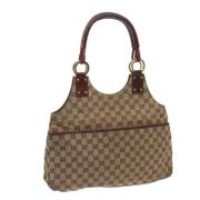 Pre-owned Canvas gucci-bags Gucci Vintage , Beige , Dames