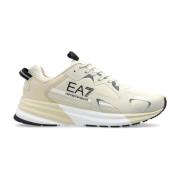 Sneakers met logo Emporio Armani EA7 , Beige , Dames