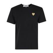 Gouden Embleem T-shirt Comme des Garçons Play , Black , Heren