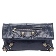 Pre-owned Leather clutches Balenciaga Vintage , Blue , Dames