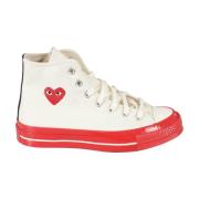 Hoge Top Sneakers Comme des Garçons Play , White , Heren