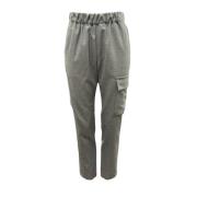 Elastische taille wollen broek met zakken Lis Lareida , Gray , Dames