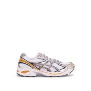 Witte Mesh Sneakers met Leren Details Asics , White , Heren