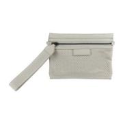 Pre-owned Leather clutches Bottega Veneta Vintage , Gray , Dames