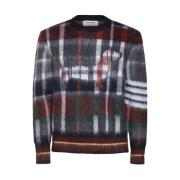 Multicolor Mohair Gebreide Trui Thom Browne , Multicolor , Heren