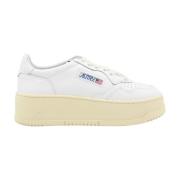 Witte Leren Sneakers met Oversized Zool Autry , White , Dames