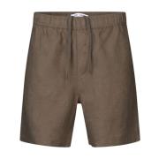 Linnen shorts met zakken Samsøe Samsøe , Brown , Heren