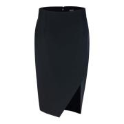 Zwarte Midi Tailored Rok Ritssluiting Liu Jo , Black , Dames