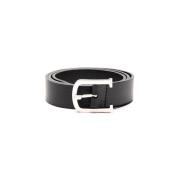 Zwarte leren riem Orciani , Black , Heren