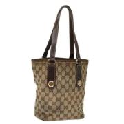 Pre-owned Canvas gucci-bags Gucci Vintage , Beige , Dames