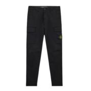 Cargo Katoenen Stretchbroek met Ritszakken Stone Island , Black , Here...