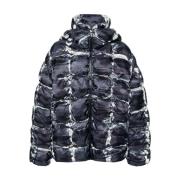 Camouflage Hooded Pufferjas Diesel , Gray , Heren