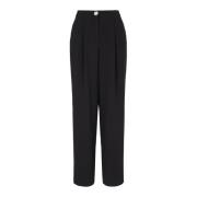 Zwarte Geplooide Broek Met Knoopsluiting Armani Exchange , Black , Dam...