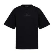 Katoenen T-shirt met geborduurd logo Giuseppe Zanotti , Black , Heren