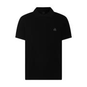 Zwart Katoenen Poloshirt Logo Moose Knuckles , Black , Heren