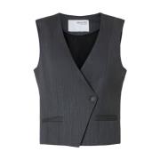 Asymmetrisch Vest Selected Femme , Gray , Dames