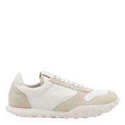 Witte Sneakers met Suède Details Jil Sander , White , Dames