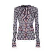 Blauwe Gebreide Trui met Kraagveters Etro , Blue , Dames