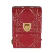 Pre-owned Leather clutches Dior Vintage , Red , Dames