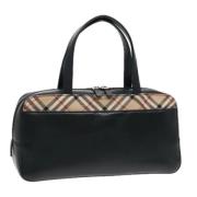 Pre-owned Leather handbags Burberry Vintage , Black , Dames