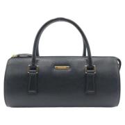 Pre-owned Leather handbags Burberry Vintage , Black , Dames