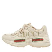 Pre-owned Leather sneakers Gucci Vintage , Beige , Dames