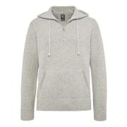 Cashmere Half-Zip Hoodie Boggi Milano , Gray , Heren