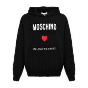 Zwarte Hoodie Aw24 Moschino , Black , Heren