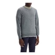 Wol-Kasjmier Crewneck Sweater Brunello Cucinelli , Gray , Heren