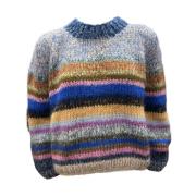 Gestreepte Mohair Trui Casual Fit Handgebreid in Italië Dawn x Dare , ...