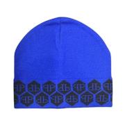 Geometrische Blauwe Wollen Muts Philipp Plein , Blue , Heren