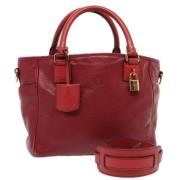 Pre-owned Leather handbags Loewe Pre-owned , Red , Dames