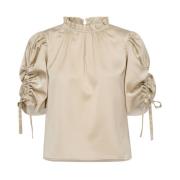 Ruches Mouw Champagn Blouse Co'Couture , Beige , Dames