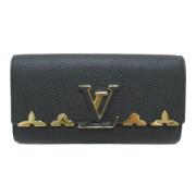 Pre-owned Leather wallets Louis Vuitton Vintage , Black , Dames