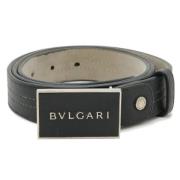 Pre-owned Leather belts Bvlgari Vintage , Black , Heren