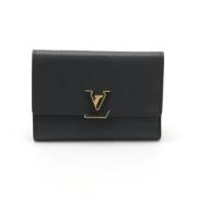 Pre-owned Leather wallets Louis Vuitton Vintage , Black , Dames