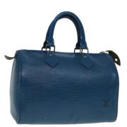 Pre-owned Leather handbags Louis Vuitton Vintage , Blue , Dames