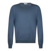 Blauwe Crew Neck Wollen Trui Gran Sasso , Blue , Heren