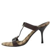 Pre-owned Leather sandals Gucci Vintage , Brown , Dames