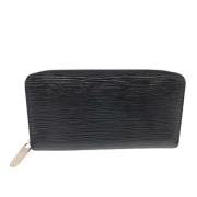 Pre-owned Leather wallets Louis Vuitton Vintage , Black , Dames