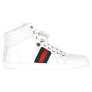 Pre-owned Leather sneakers Gucci Vintage , White , Heren