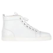 Pre-owned Leather sneakers Christian Louboutin Pre-owned , White , Her...