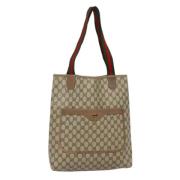 Pre-owned Leather totes Gucci Vintage , Beige , Dames