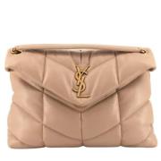 Pre-owned Leather handbags Yves Saint Laurent Vintage , Beige , Dames